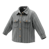 Pype Camicia tinta unita con Fantasia A Righe Grigio per Bambino CIPRO GRIGIO PYPE 