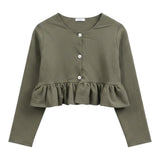 Pype Coprispalle tinta unita con Balze Verde per Bambina ZURIGO VERDE PYPE 