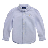 Ralph Lauren Camicia Manica Lunga con Ricamo Logo Azzurro per Bambina 312929954003 AZZURRO RALPH LAUREN 