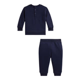 Ralph Lauren Completo 2 Pezzi Felpa-Pantalone tinta unita Blu per Neonato 320A96102002 BLU RALPH LAUREN 
