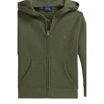 Ralph Lauren Felpa tinta unita con Zip E Cappuccio Verde per Neonato 322799360053 VERDE RALPH LAUREN 