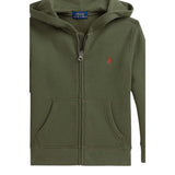 Ralph Lauren Felpa tinta unita con Zip E Cappuccio Verde per Neonato 322799360053 VERDE RALPH LAUREN 