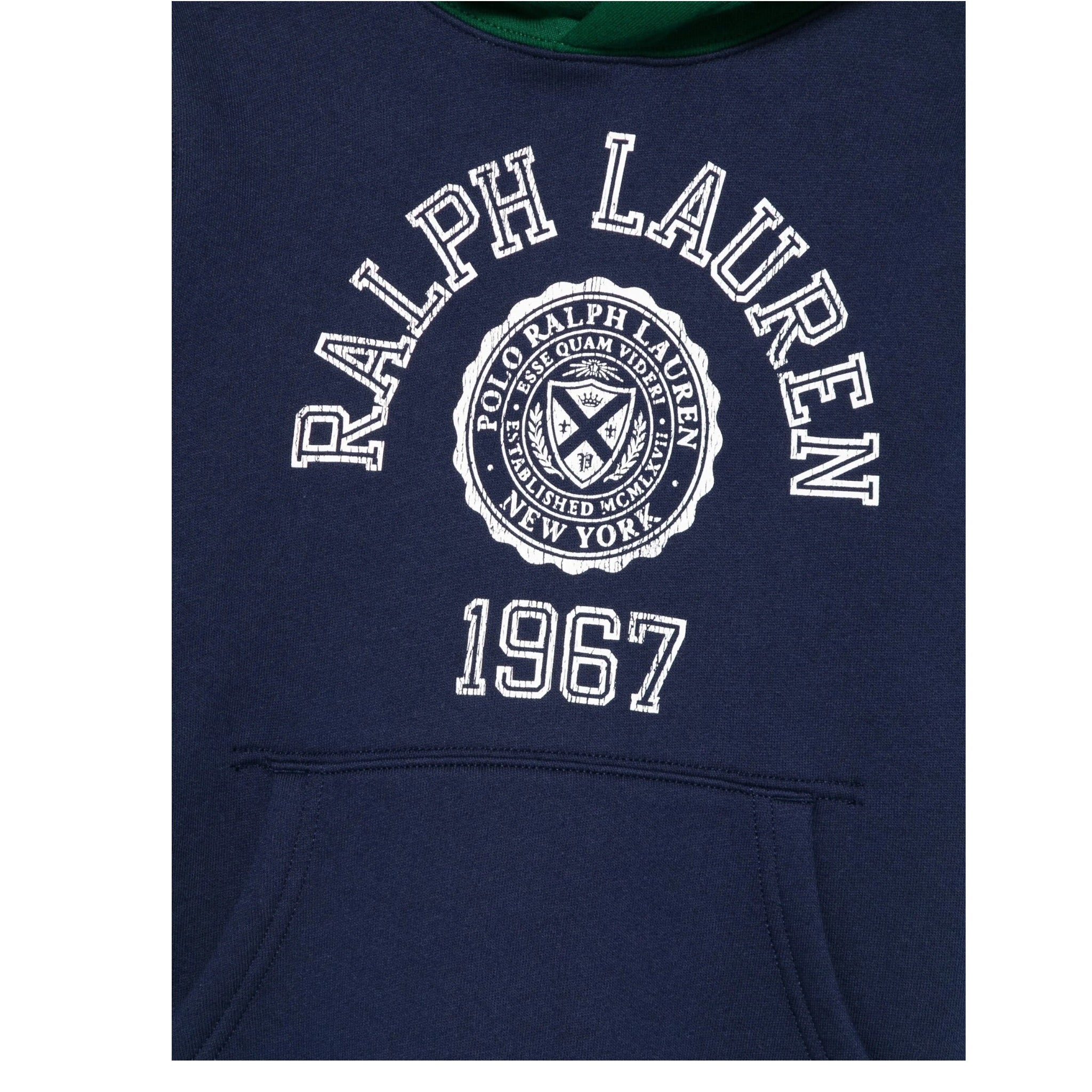 Ralph Lauren Felpa Chiusa tinta unita con Cappuccio In Contrasto Blu per Neonato 3229529489001N BLU RALPH LAUREN 
