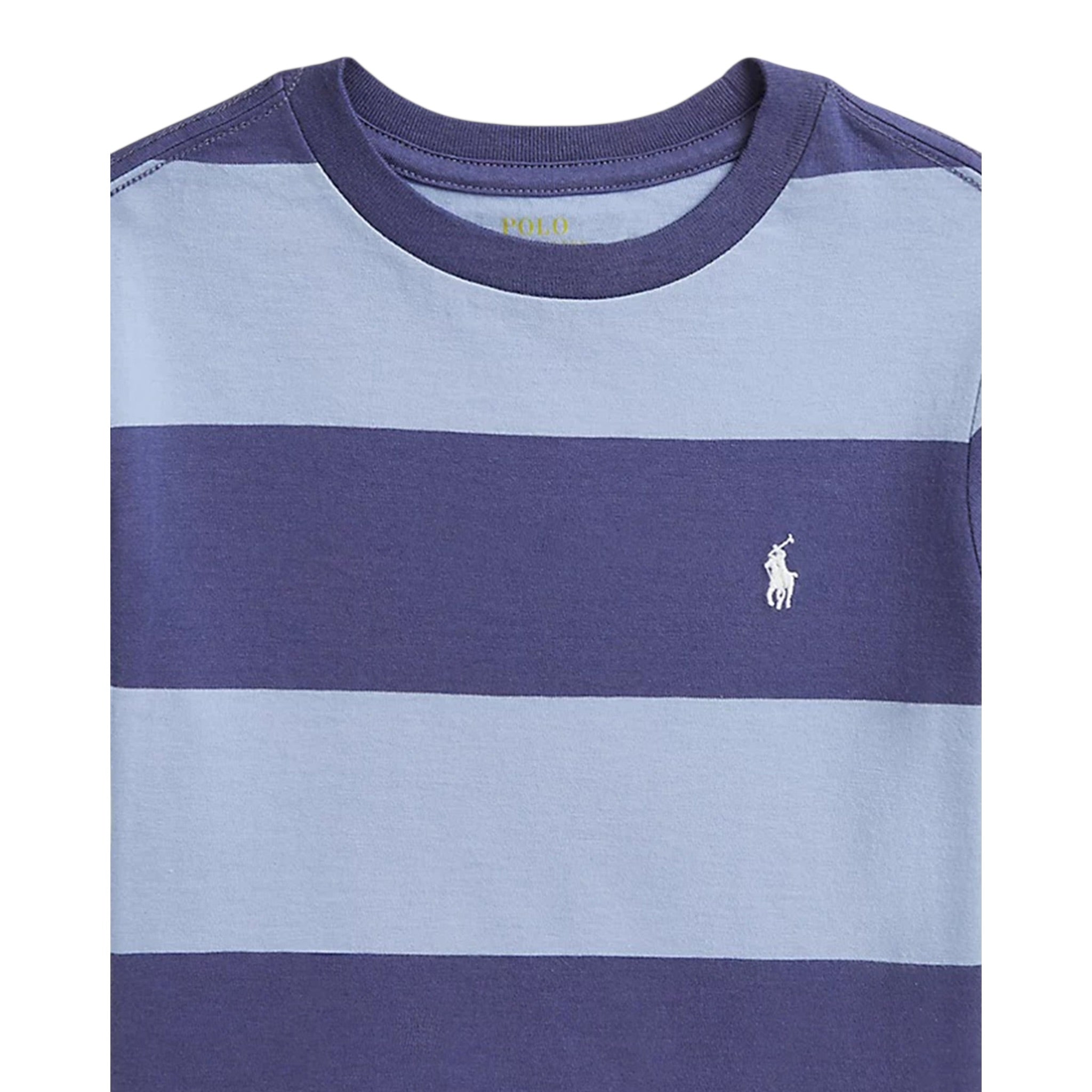 Ralph Lauren T-Shirt tinta unita con Fantasia A Righe Azzurro per Bambino 322971158001 AZZURRO RALPH LAUREN 