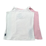 Ralph Lauren Set Canotte Bicolore Bretelline Bianco/Rosa per Bambina 4P5000 BIANCO/ROSA RALPH LAUREN 