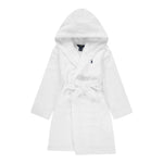 Ralph Lauren Accappatoio tinta unita con Cappuccio Bianco per Bambino 9P0188 BIANCO RALPH LAUREN 