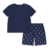 Ralph Lauren Pigiama 2 Pezzi T-Shrt + Bermuda tinta unita Blu per Bambino 9P0250 BLU RALPH LAUREN 