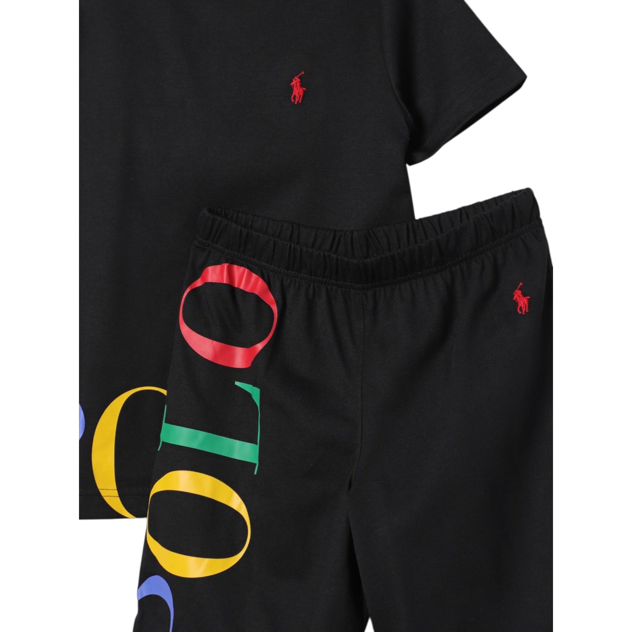 Ralph Lauren Completo 2 Pezzi T-Shirt-Bermuda tinta unita Nero per Bambino 9P0287 NERO RALPH LAUREN 