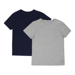 Ralph Lauren Set 2 Pezzi T-Shirt tinta unita Blu/Grigio per Bambino 9P5006 BLU/GRIGO RALPH LAUREN 