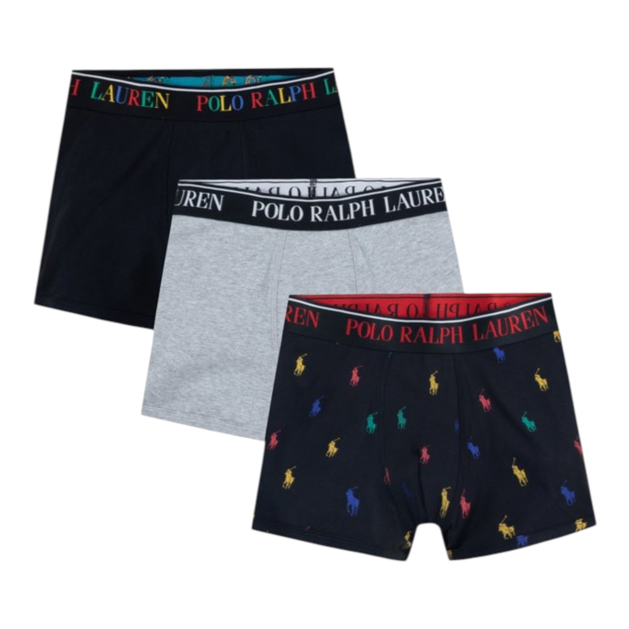 Ralph Lauren Set 3Paia Di Boxer Bicolore Nero/Grigio per Bambino 9P505155 NERO/GRIGIO RALPH LAUREN 