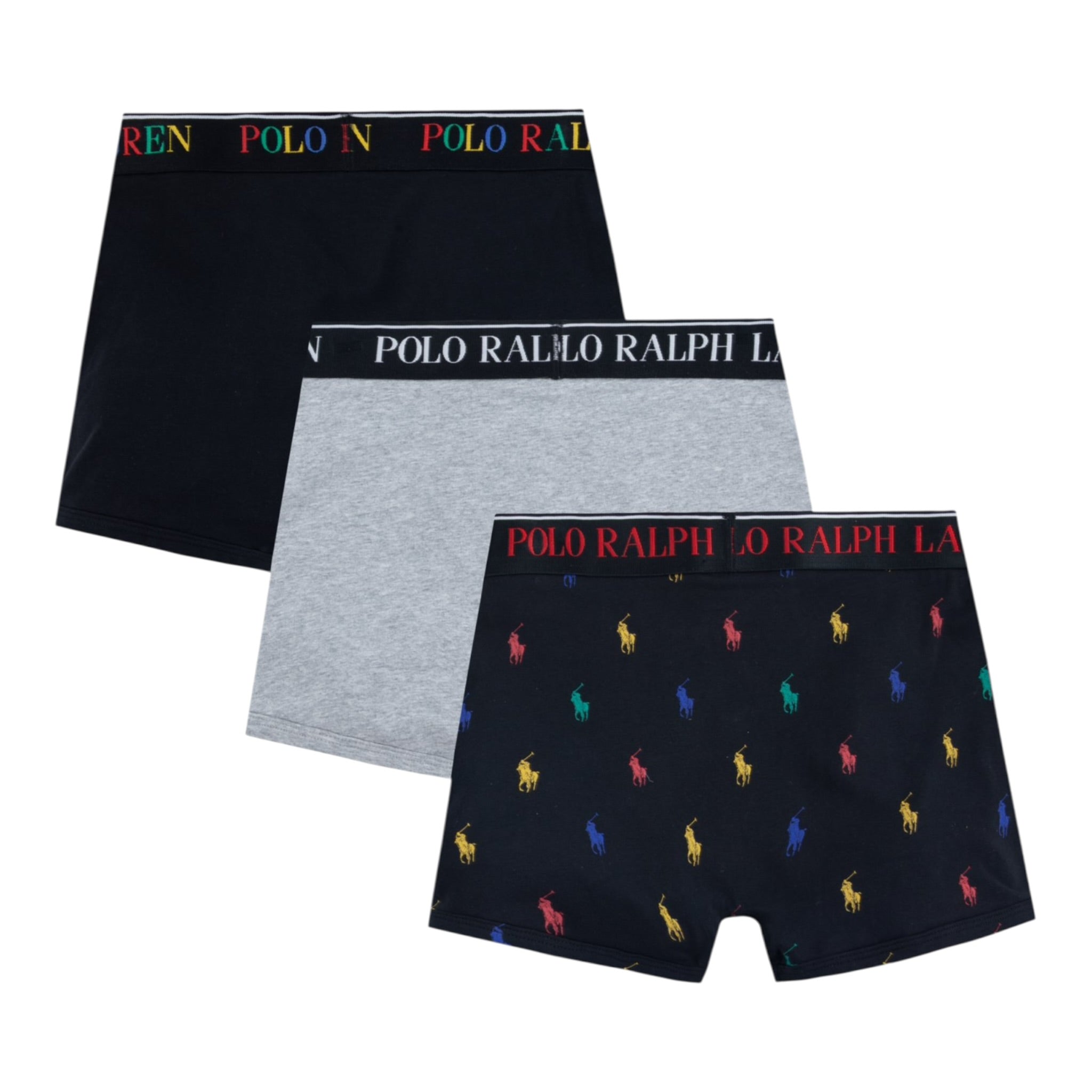 Ralph Lauren Set 3Paia Di Boxer Bicolore Nero/Grigio per Bambino 9P505155 NERO/GRIGIO RALPH LAUREN 