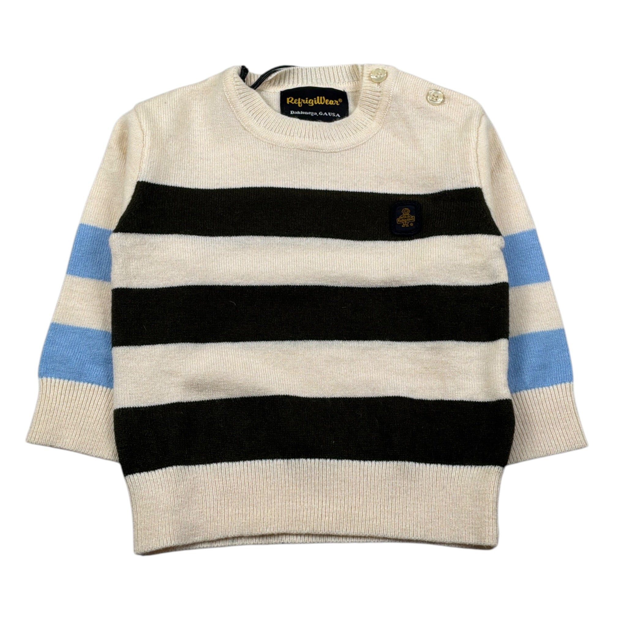 Refrigiwear Maglia Girocollo Fantasia A Righe Beige per Bambino RB1322W25 BEIGE REFRIGIWEAR 