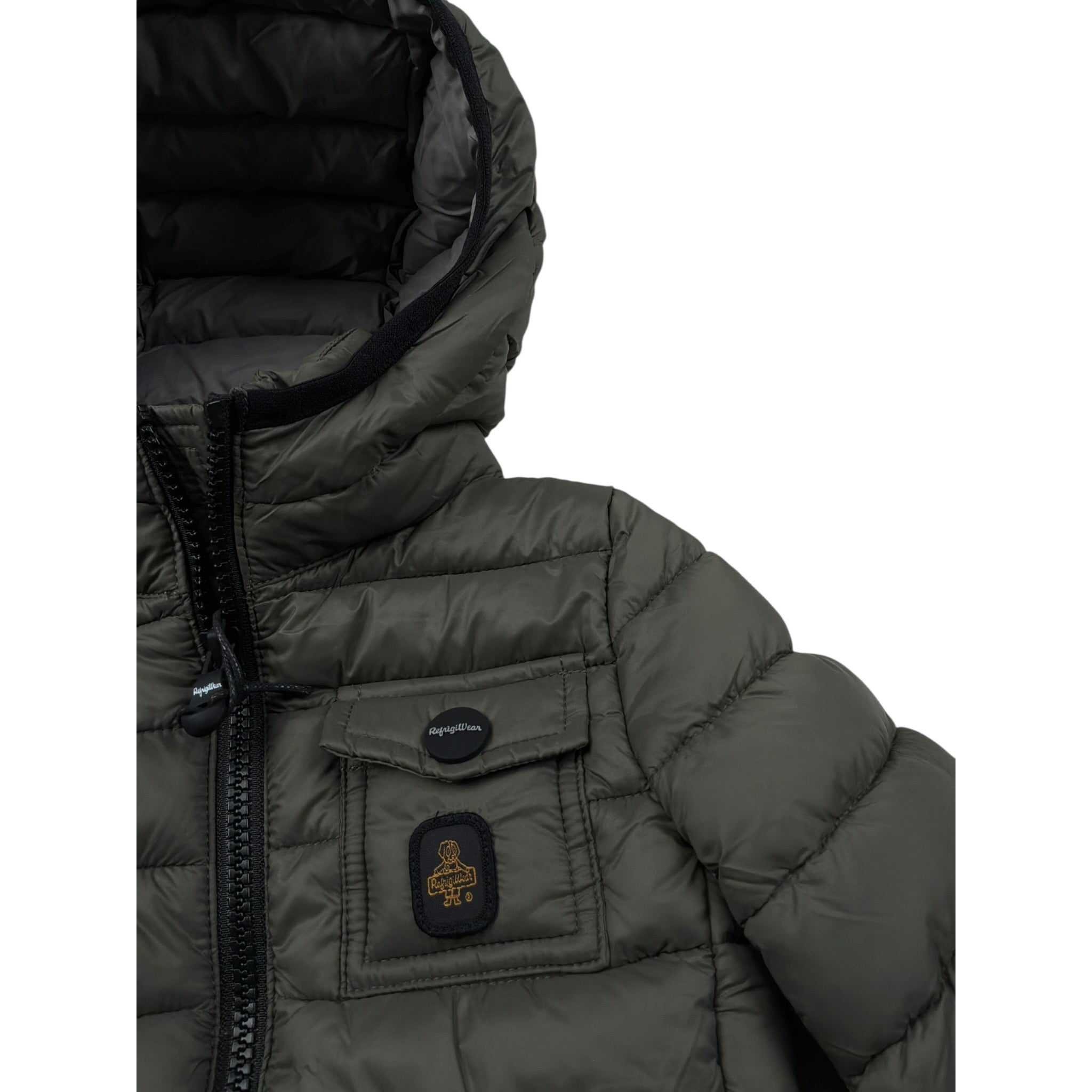 Refrigiwear Giubbino tinta unita con Cappuccio Verde per Neonato RN1201W25 VERDE REFRIGIWEAR 