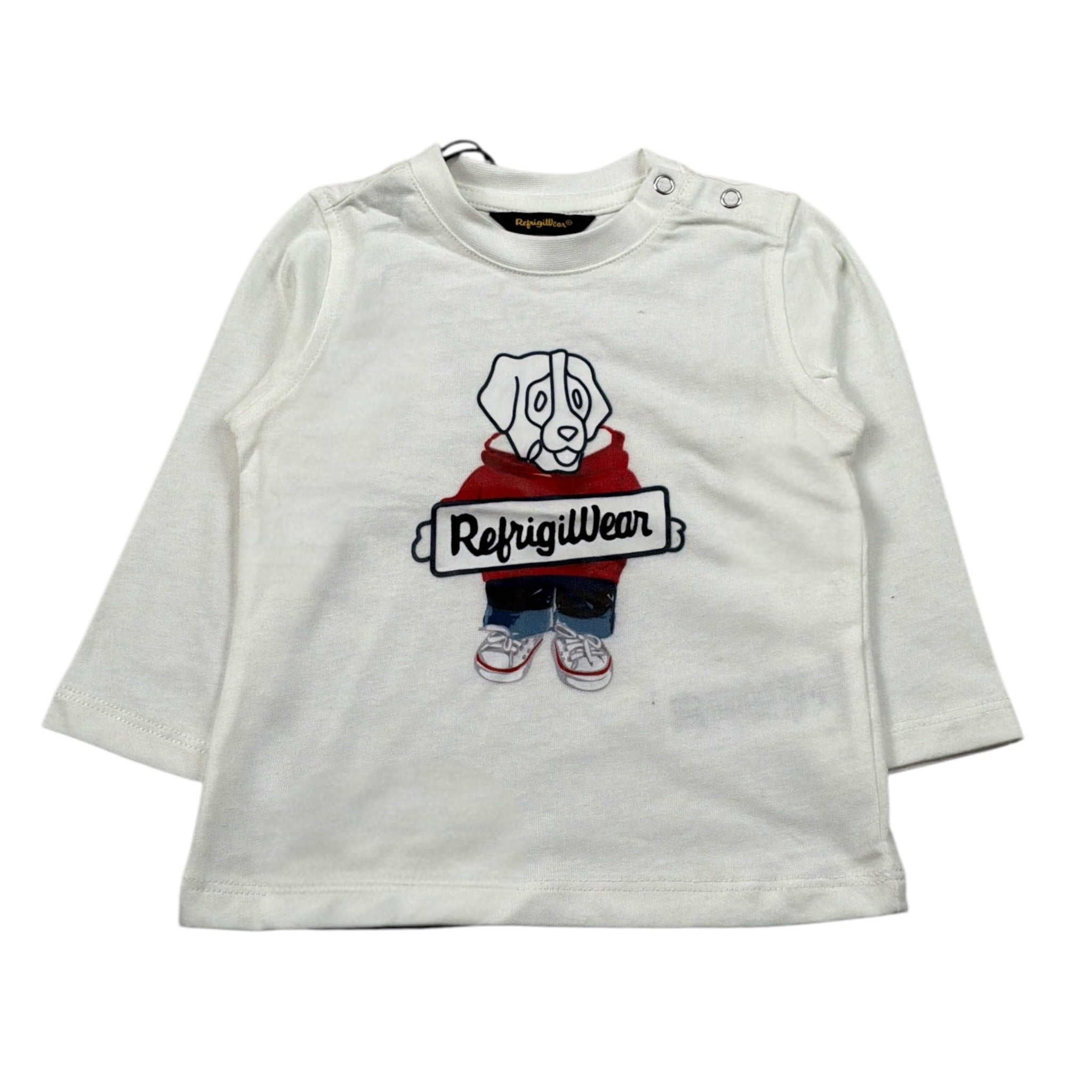 Refrigiwear Shirt Girocollo tinta unita con Stampa Bianco per Neonato RWN816 BIANCO REFRIGIWEAR 