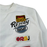 Replay Felpa Chiusa Girocollo tinta unita Bianco per Bambino 23978 BIANCO REPLAY 