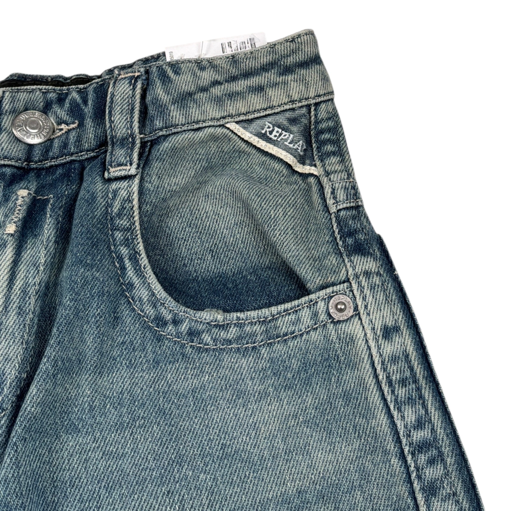 Replay Jeans tinta unita Modello Palazzo Azzurro per Bambina ISODHE AZZURRO REPLAY 