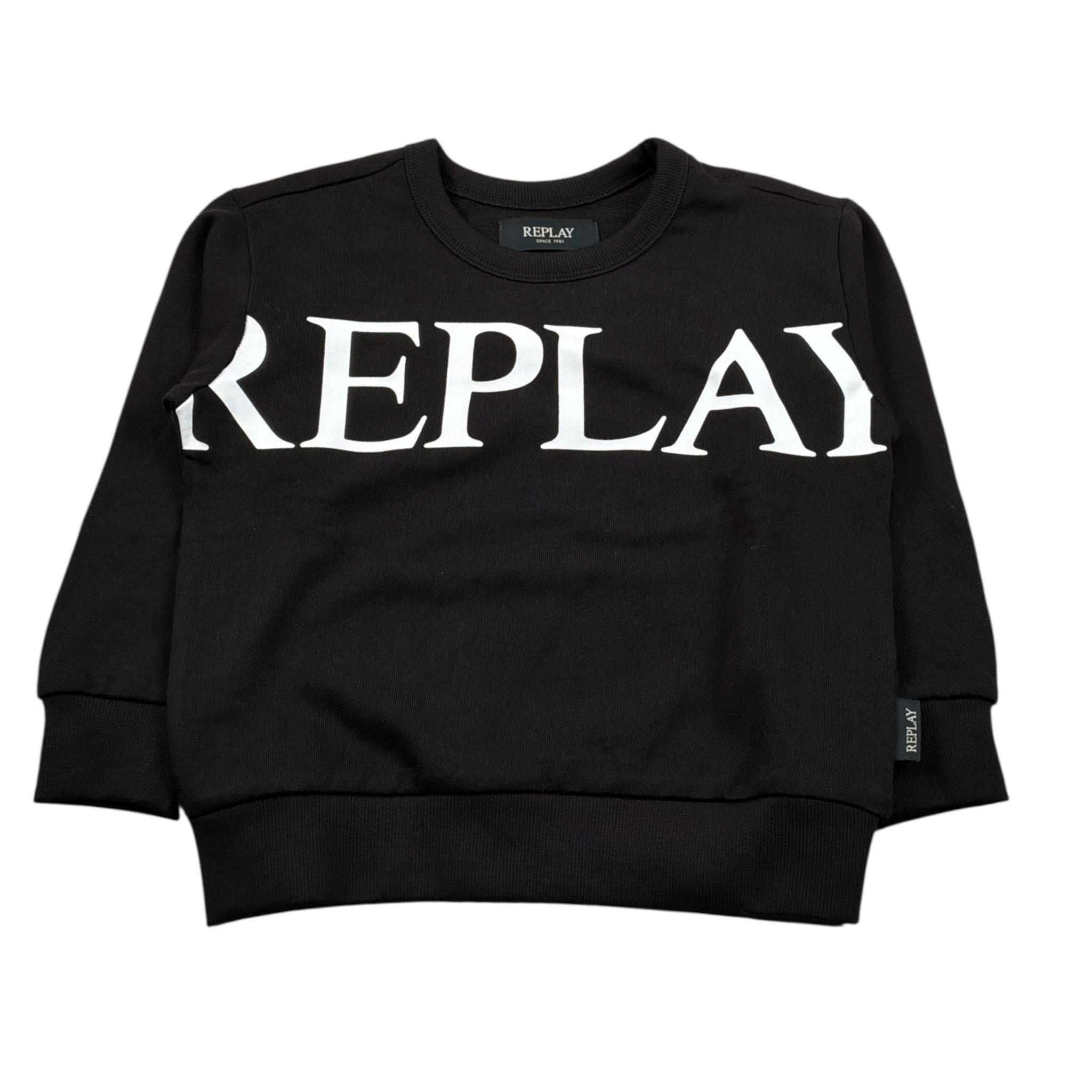 Replay Felpa Chiusa Girocollo tinta unita Nero per Bambino SB2064 NERO REPLAY 