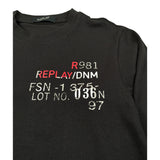 Replay Shirt Girocollo tinta unita con Logo Nero per Bambino SB7128 NERO REPLAY 