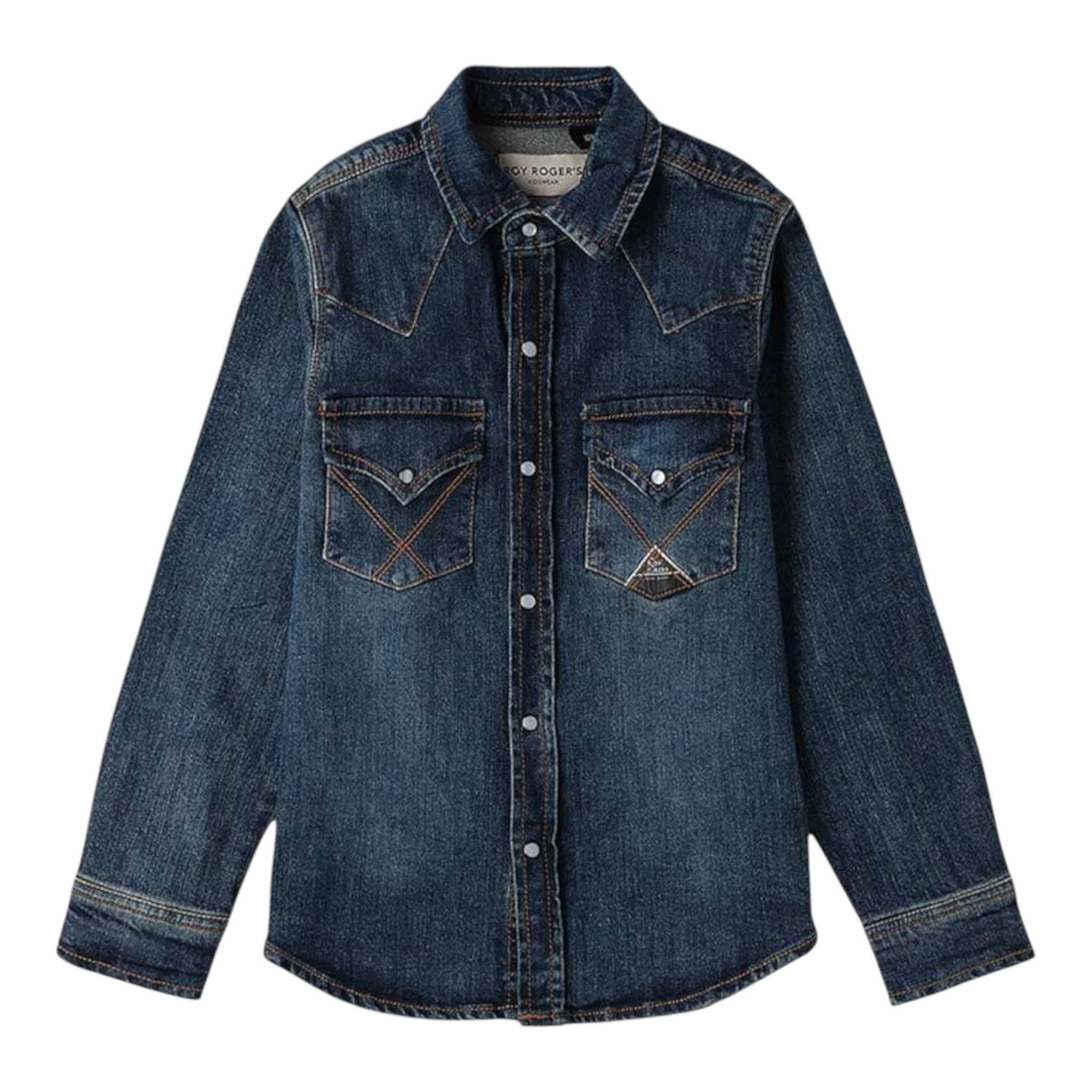 Roy Roger'S Camicia In Denim tinta unita Blu per Bambino RF128 BLU ROY ROGER'S 