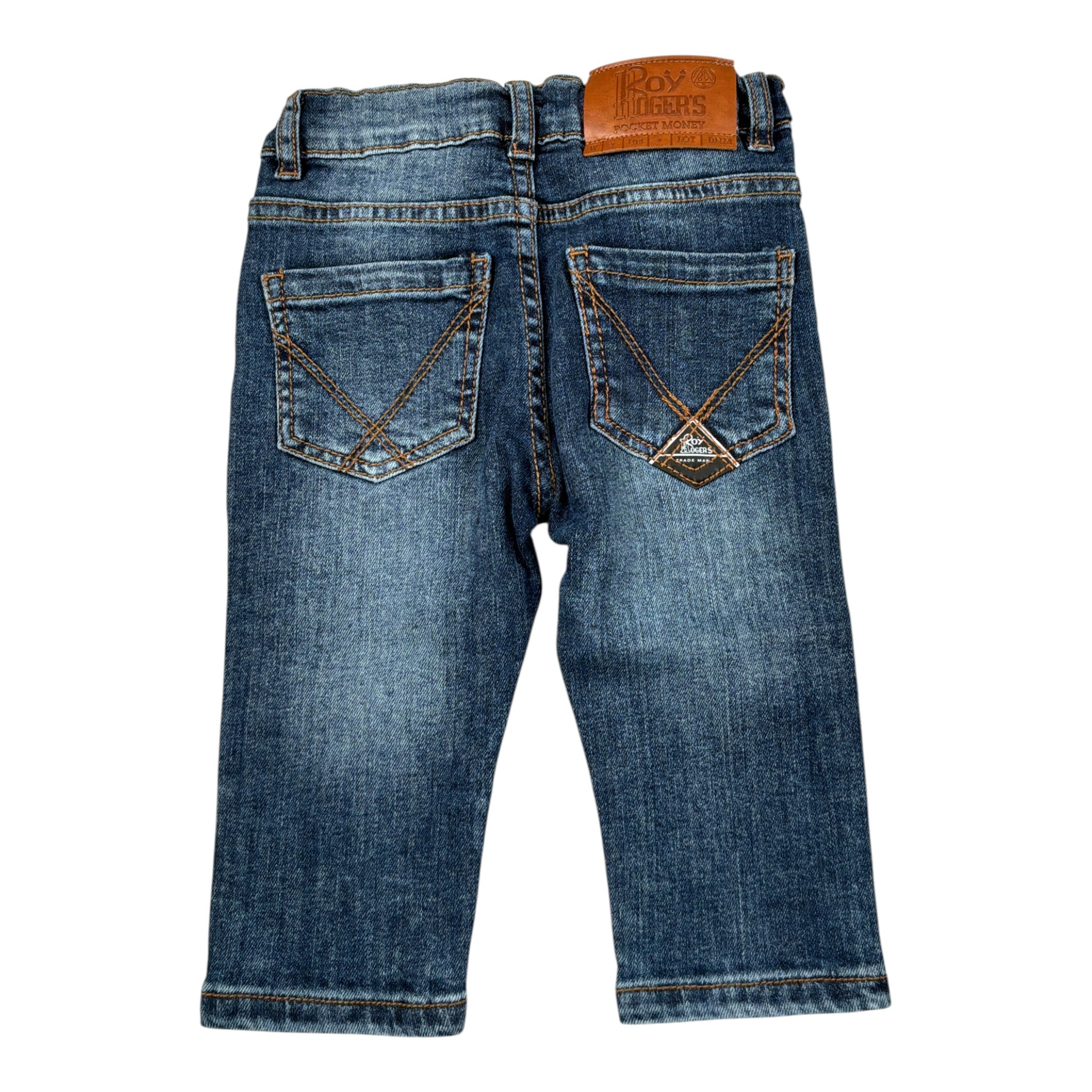 Roy Roger'S Jeans tinta unita con Girovita Regolabile Blu per Neonato RF193X BLU ROY ROGER'S 