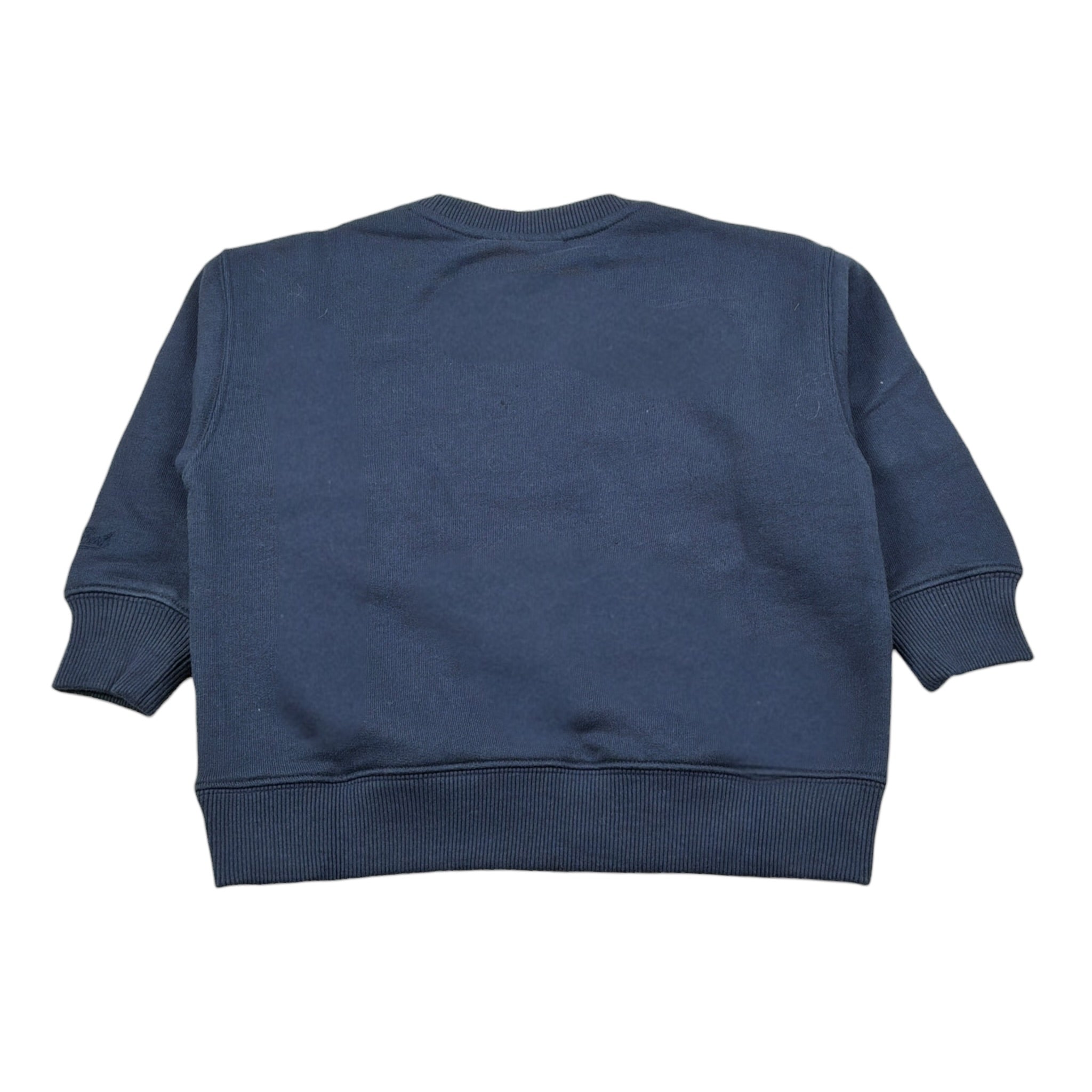 Saint Barth Felpa Xhiusa Girocollo tinta unita con Ricami Blu per Neonata 01457IN BLU SAINT BARTH 