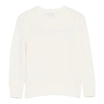 Saint Barth Maglia Girocollo tinta unita con Ricami Panna per Bambina 01762I PANNA SAINT BARTH 