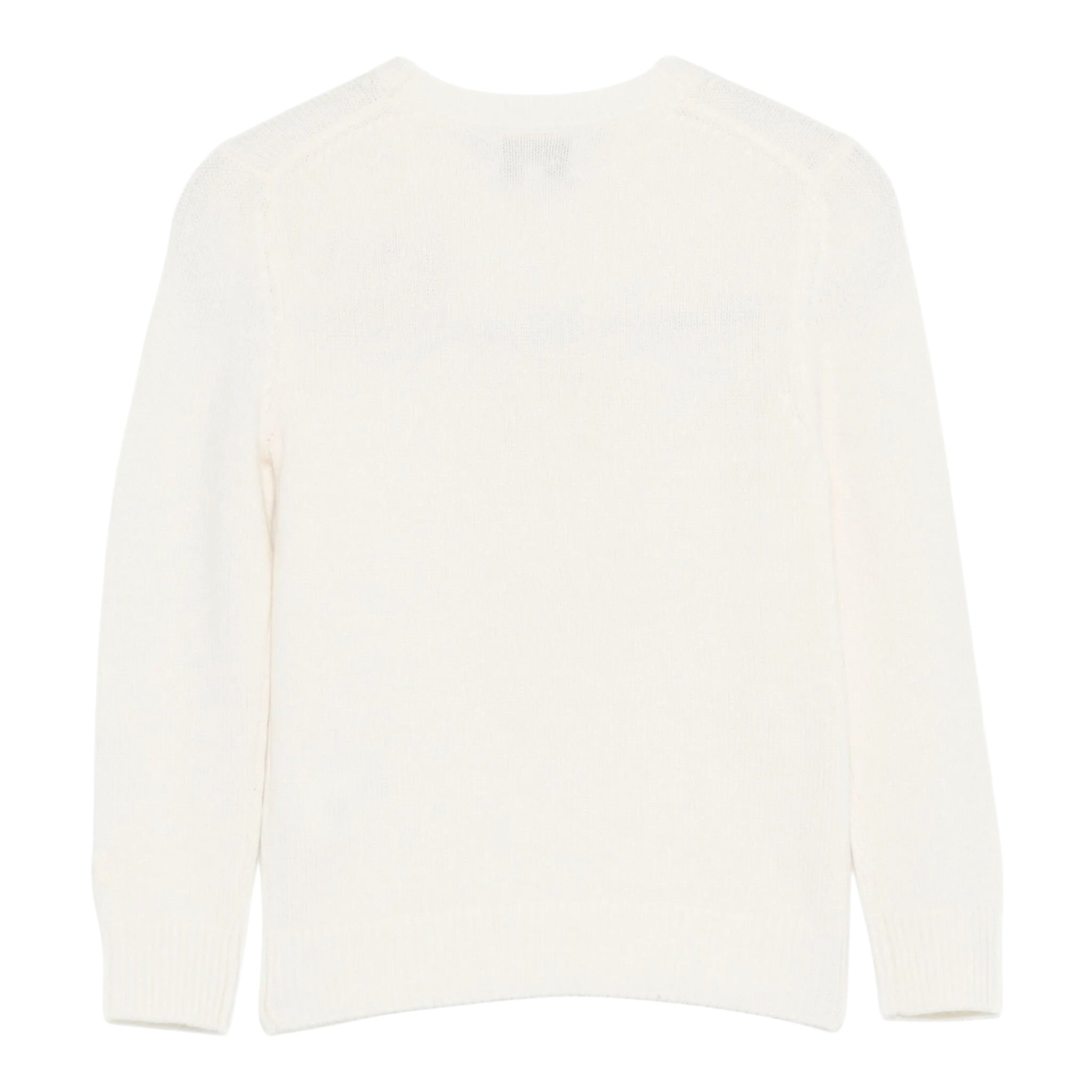 Saint Barth Maglia Girocollo tinta unita con Ricami Panna per Bambina 01762I PANNA SAINT BARTH 
