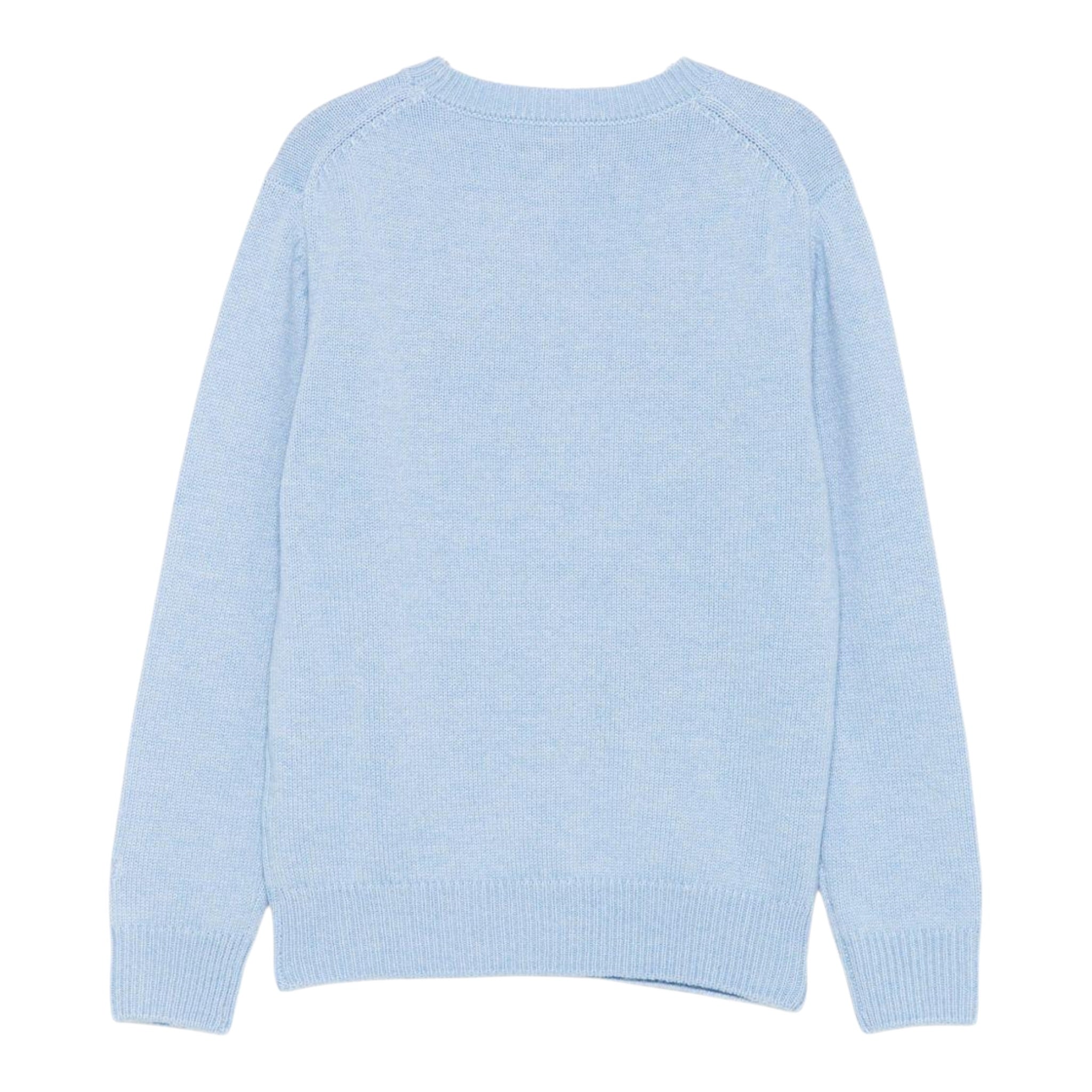 Saint Barth Maglia Giocollo tinta unita con Orso Azzurro per Bambino 01983I AZZURRO SAINT BARTH 
