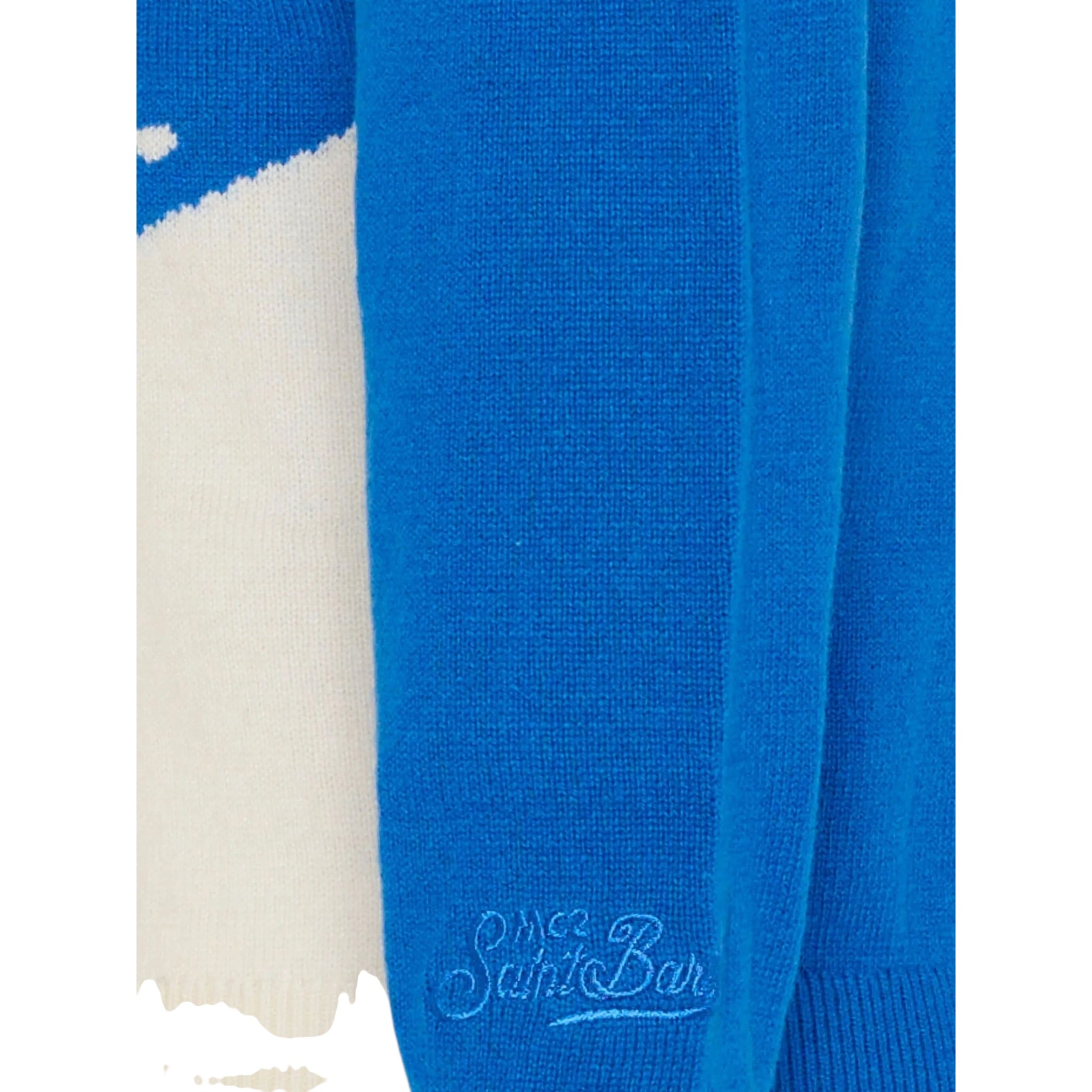 Saint Barth Maglia tinta unita con Stampa Blu per Bambino 023552J BLU SAINT BARTH 
