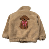 Saint Barth Pelliccia tinta unita con Zip E Stampa Cane Beige per Bambina ABELJR BEIGE SAINT BARTH 