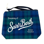 Saint Barth Borsello tinta unita con Stampa Blu per Bambino ALI0002TARTAN BLU SAINT BARTH 