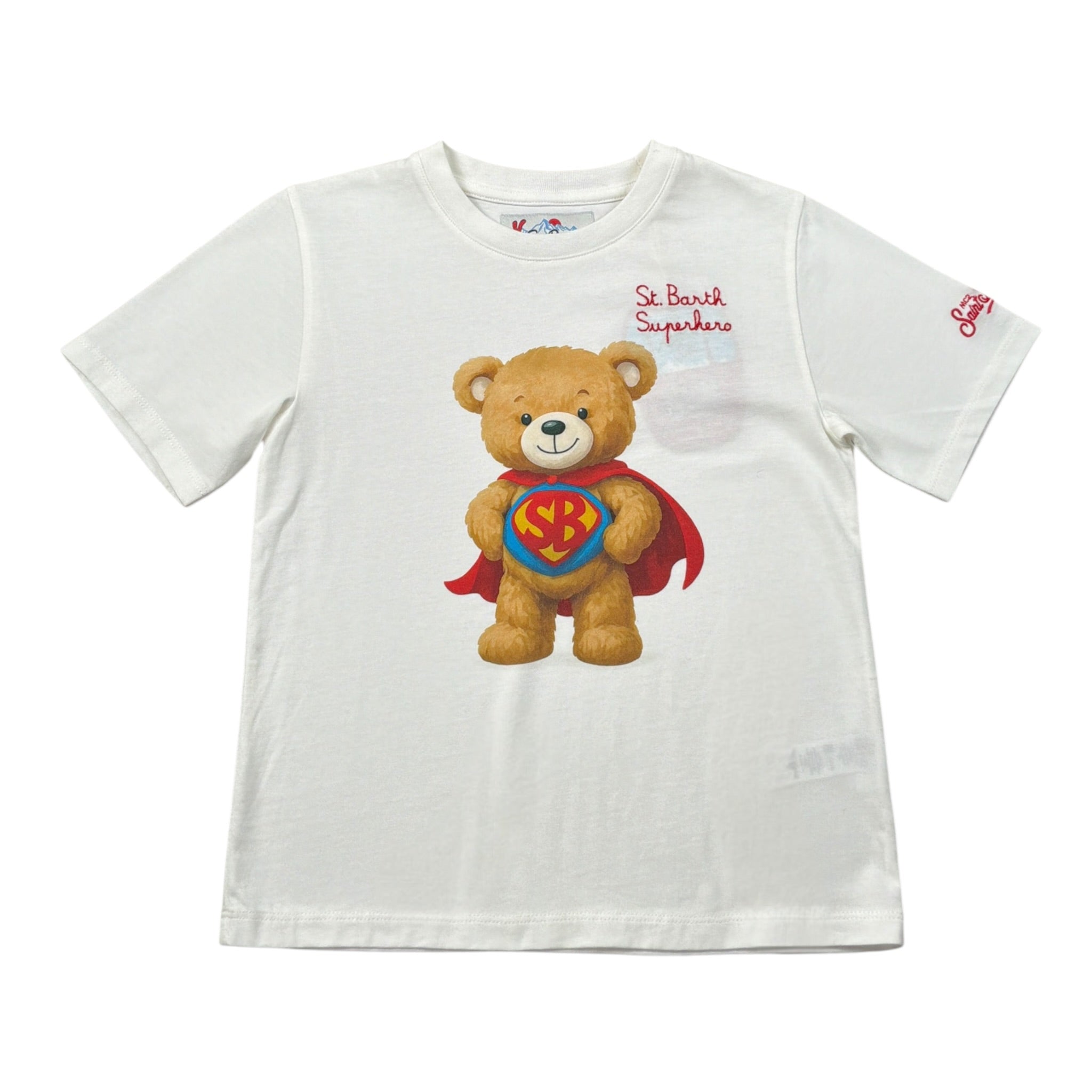 Saint Barth T-Shirt tinta unita con Stampa Bianco per Bambina BEARSUPHE BIANCO SAINT BARTH 