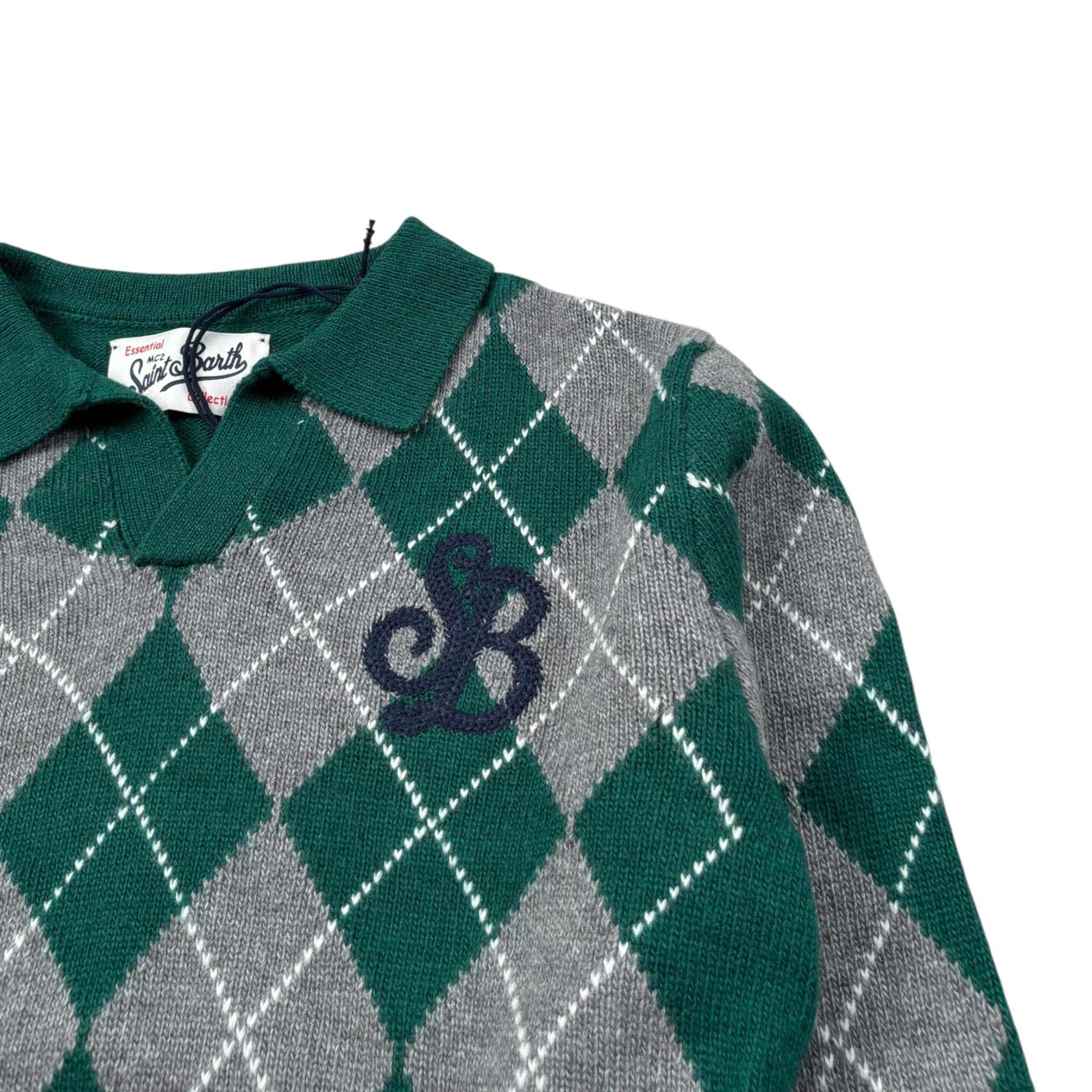 Saint Barth Maglia Bicolore con Stampa Rombo Grigio per Bambino BELMONT GRIGIO SAINT BARTH 
