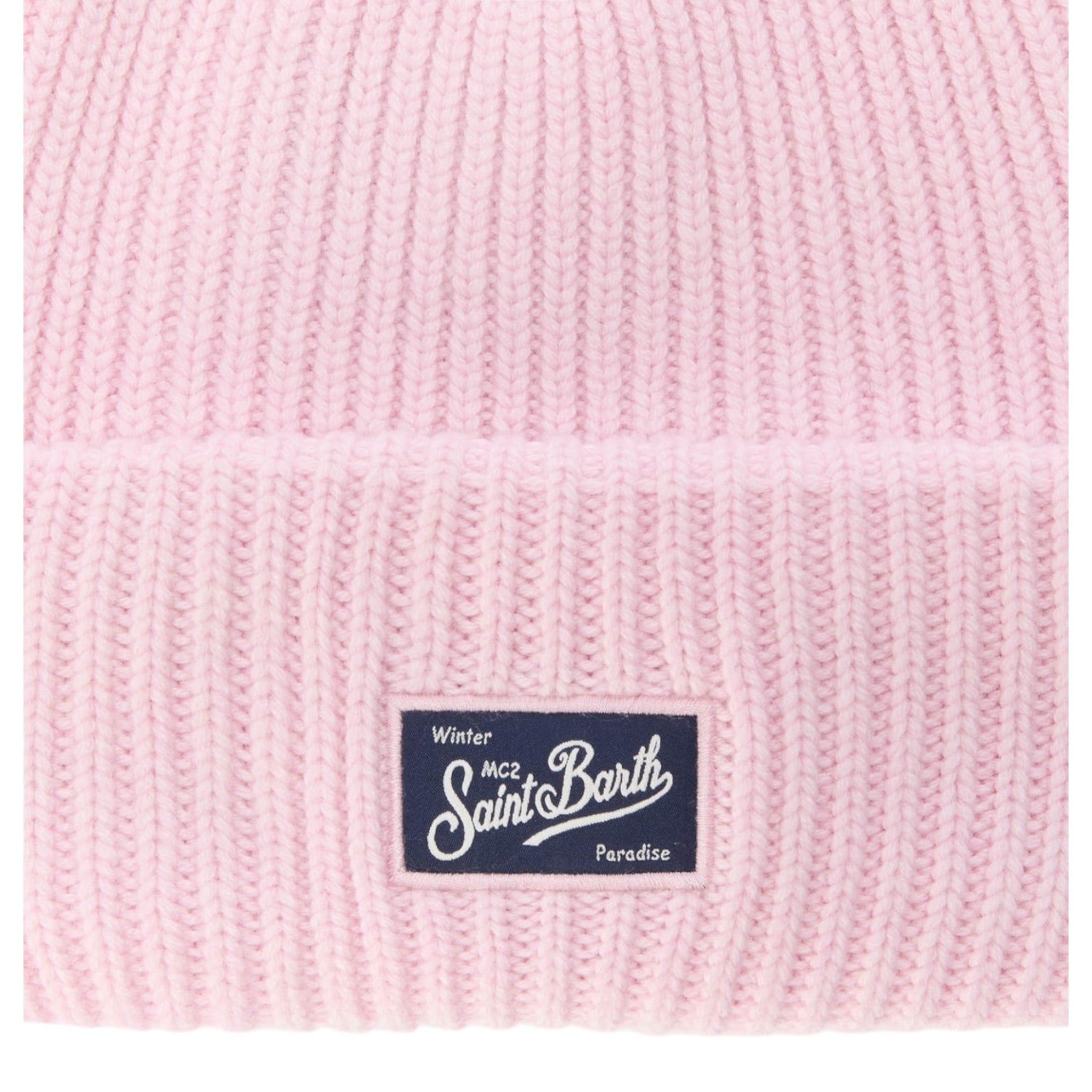 Saint Barth Cappello tinta unita con Ricamo Rosa per Bambina BRR0001 ROSA SAINT BARTH 