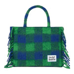 Saint Barth Borsa Bicolore con Frange Verde/Blu per Bambina COL VERDE/BLU SAINT BARTH 