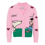 Saint Barth Carddigan tinta unita con Stampa Rosa per Bambina DIY000100452I ROSA SAINT BARTH 