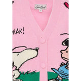 Saint Barth Carddigan tinta unita con Stampa Rosa per Bambina DIY000100452I ROSA SAINT BARTH 
