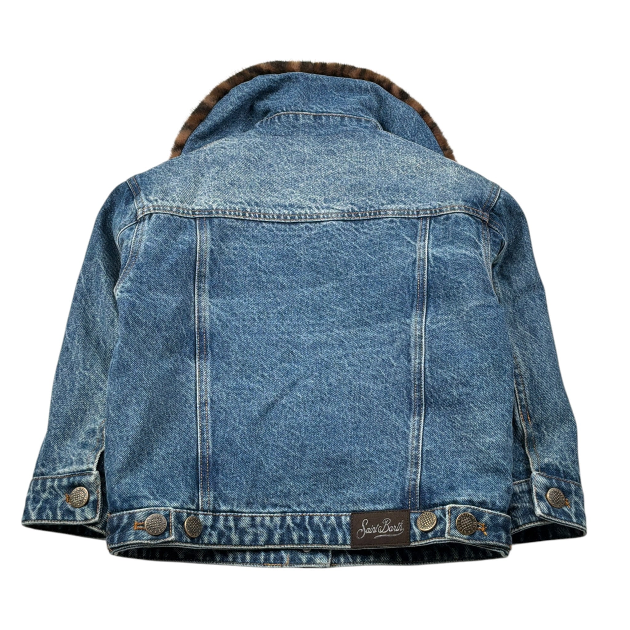 Saint Barth Giubbino In Denim tinta unita Blu per Bambina DLS0002 BLU SAINT BARTH 