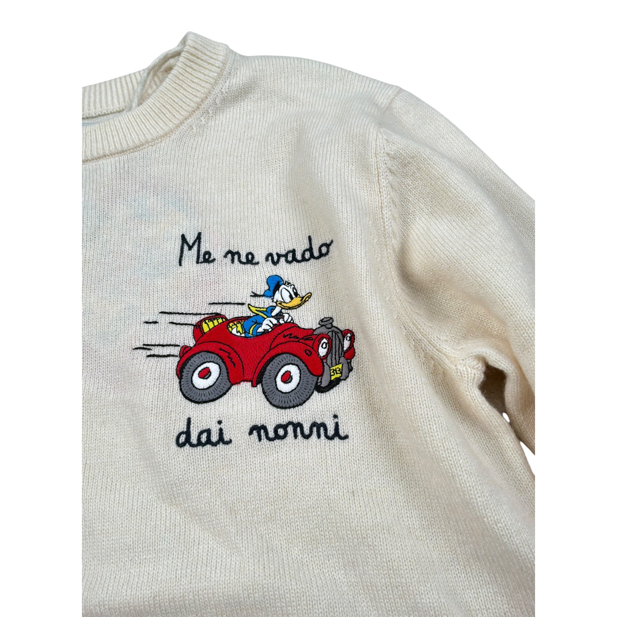 Saint Barth Maglia tinta unita con Stampa Panna per Bambino DONALDVADO PANNA SAINT BARTH 