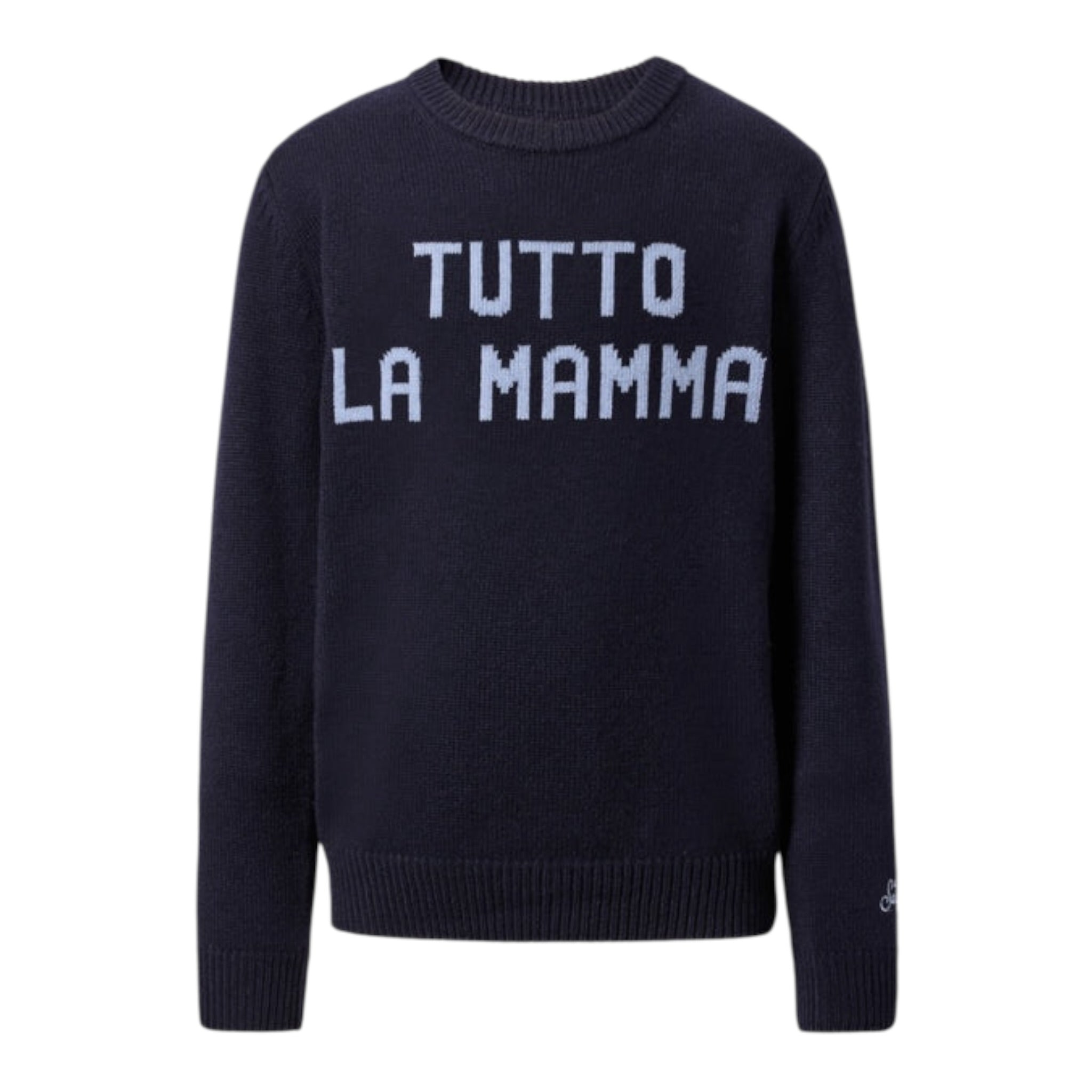 Saint Barth Maglia Girocollo tinta unita con Stampa Blu per Bambino DOU000101615L BLU SAINT BARTH 