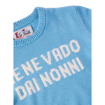 Saint Barth Maglia tinta unita con Stampa Azzurro per Bambino DOU000101635I AZZURRO SAINT BARTH 