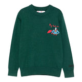 Saint Barth Maglia tinta unita con Ricamo Verde per Neonato DOU0021N VERDE SAINT BARTH 