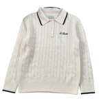 Saint Barth Maglia tinta unita con Colletto E Logo Panna per Bambina FRANSY PANNA SAINT BARTH 