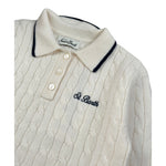 Saint Barth Maglia tinta unita con Colletto E Logo Panna per Bambina FRANSY PANNA SAINT BARTH 