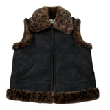 Saint Barth Gilet tinta unita con Profili Pelliccia Nero per Bambina HESKETH NERO SAINT BARTH 