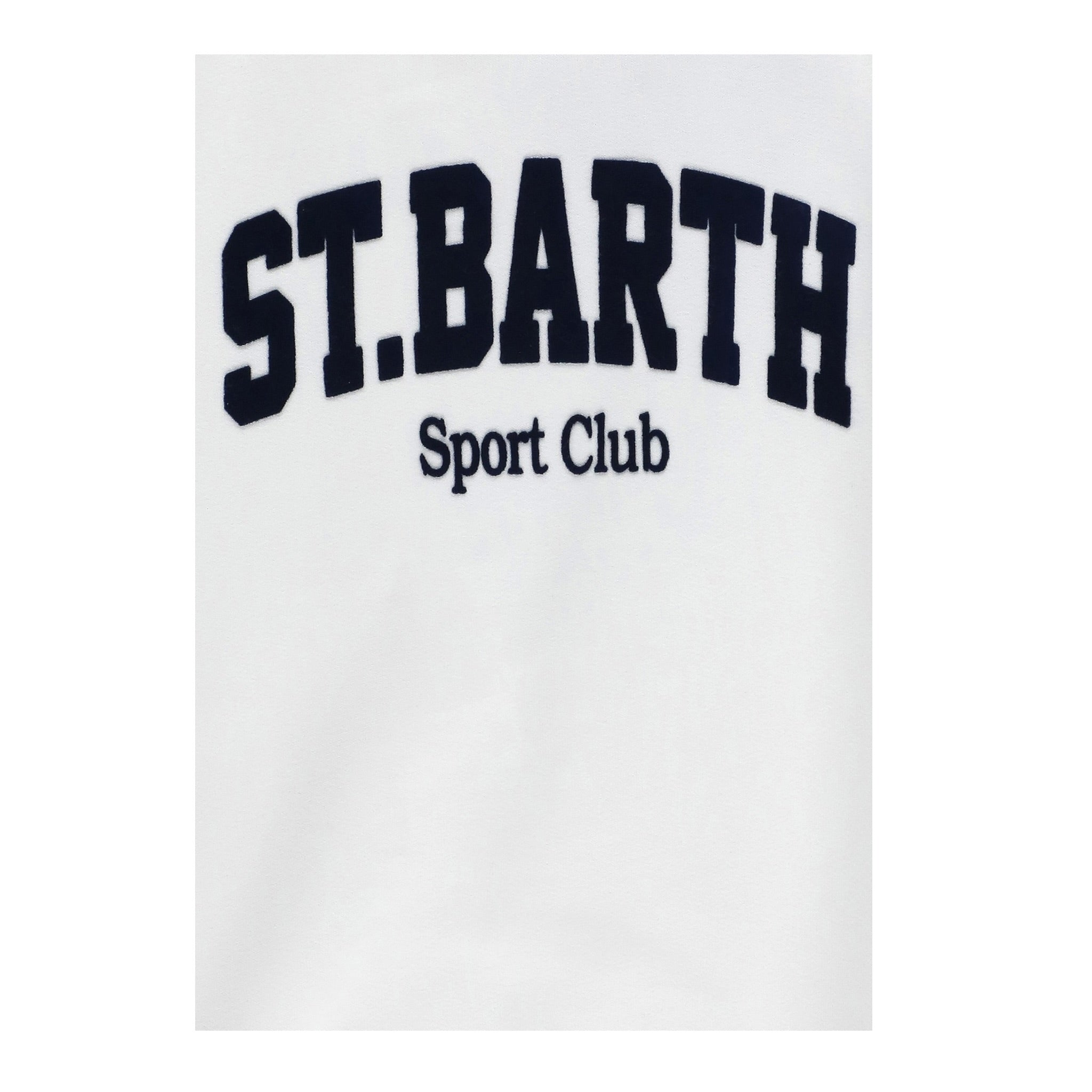 Saint Barth Felpa Chiusa Girocollo tinta unita con Logo Bianco per Neonato HUTTON BIANCO SAINT BARTH 