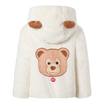 Saint Barth Pelliccia tinta unita Cn Cappuccio Panna per Bambina HYSO002 PANNA SAINT BARTH 