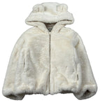 Saint Barth Pelliccia tinta unita con Cappuccio Panna per Bambina HYSODE PANNA SAINT BARTH 