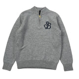 Saint Barth Maglia tinta unita con Zip E Stampa Grigio per Bambina JERMYNH GRIGIO SAINT BARTH 