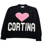 Saint Barth Maglia tinta unita con Stampa Nero per Bambina KYLA004 NERO SAINT BARTH 